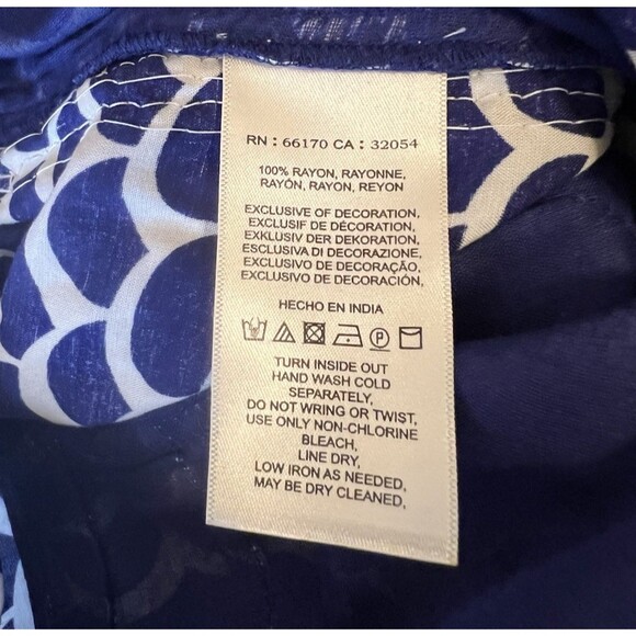 ANTHROPOLOGIE Beaded Jogger Pants Blue Motif Scallop Pattern Beaded Boho MED - Picture 6 of 6